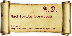 Mechlovits Dorottya névjegykártya